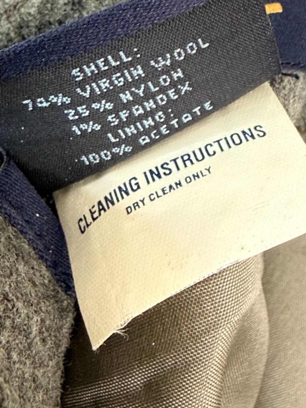 VTG GAP Virgin Wool Blend Office Preppy Academia Lined Stretch Midi Skirt 8 Gray - Picture 6 of 6